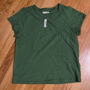 NWT Madewell Softfade Cotton Perfect Vintage Tee in Sweet Basil green